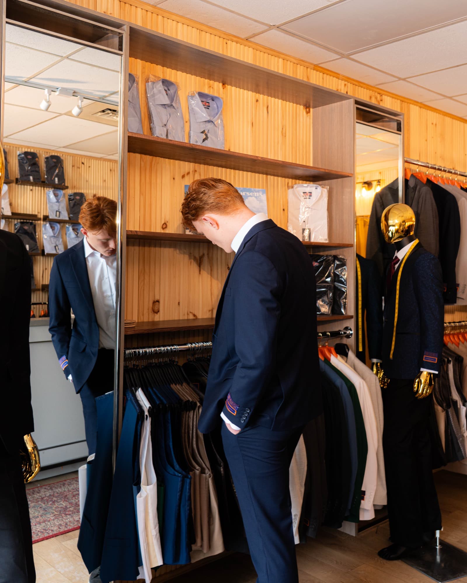 Inside the Riber's Suits boutique